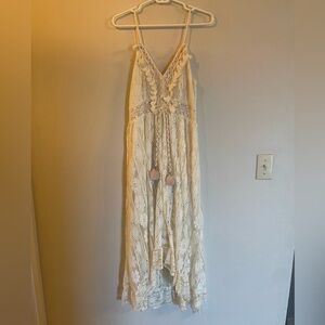 Cupshe Cream Floral Lace Maxi Dress